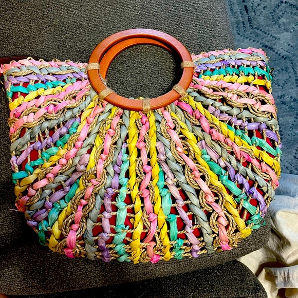 Patricia Nash Multi Color Straw Handbag - Picture 1 of 4